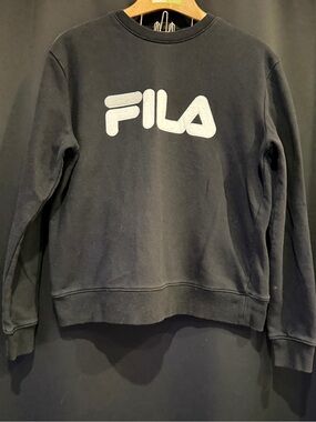 Fila Black Crewneck Sweatshirt with White Logo